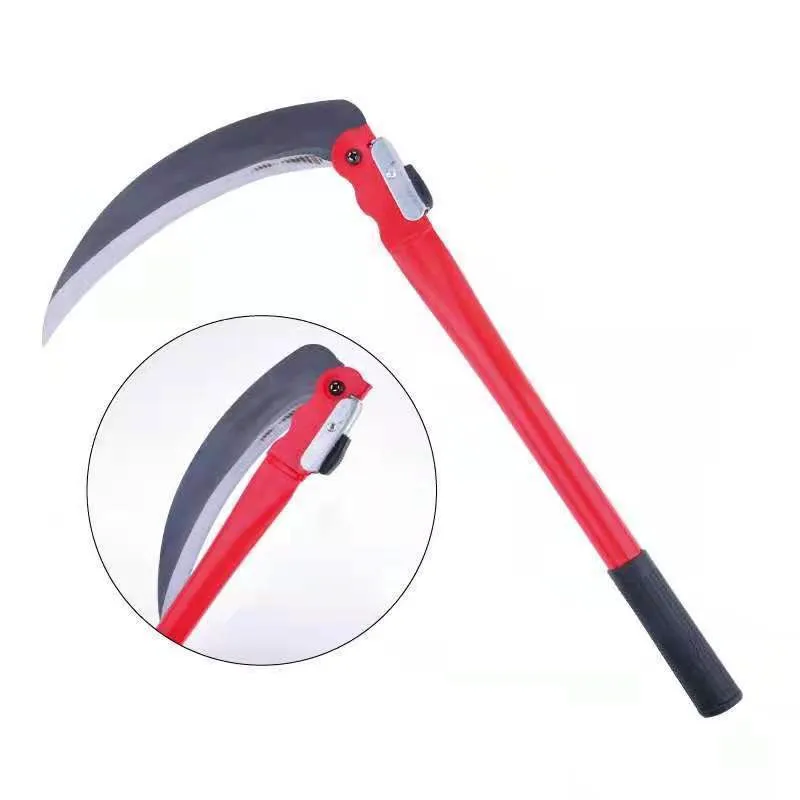 Foldable Sickle Agricultural Scythe Harvesting Cut Wheat Maize Millet Corn Stalk Grass Sharp Metal Long Handle Hand Weeding Tool weeding tool