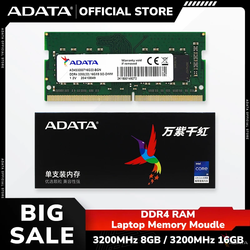 ADATA ラップトップメモリ​​ RAM DDR4 8GB 16GB 3200MHz SO-DIMM