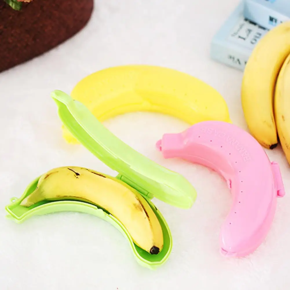 Kids Banana Keeper Trip Outdoor Travel Storage Box Cute Banana Case Protector Box Container Trip Outdoor Lunch Fruit Candy