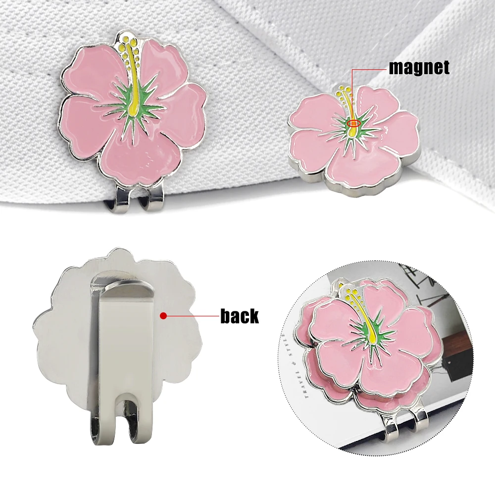 Description Picture 4 of itemGolf Ball Marker Golf Cap Clips With Magnet Mark Golf Ball Position Removable Metal Petal Pattern Drop Ship Golf Accessories