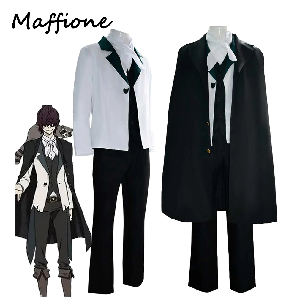 

Anime Bungo Stray Dogs Edgar Allan Poe Cosplay Men Costume Top Pants Coat Outfits Disguise Adult Boys Halloween Roleplay Suit