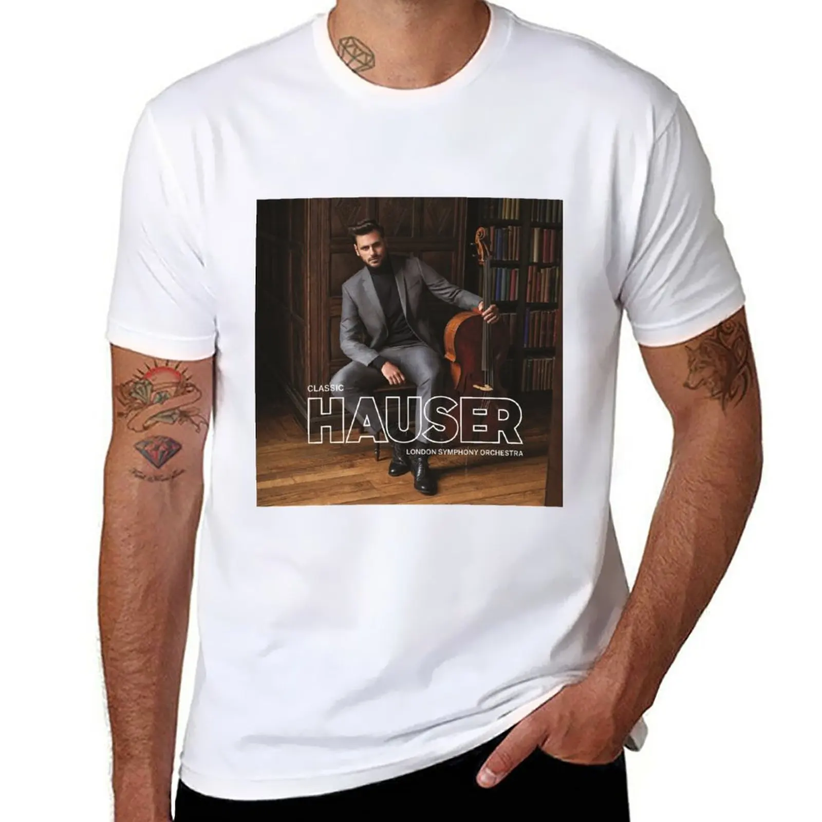 New Hauser Na Cellos Stylist T-Shirt Maglietta Nera T-Shirt Corta Uomo Abbigliamento T-Shirt Ad Asciugatura Rapida Per Uomo