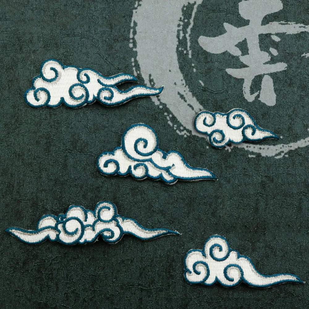 Stickerei DIY Wolken Muster Applique, Stoff-Patch im chinesischen Stil, Kleidung Mode Dekoration, 1 PC