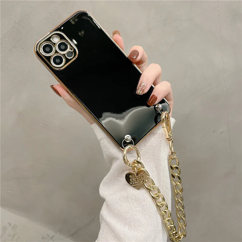 Luxus Gold Armband Telefon Fall für Samsung Galaxy S22 Plus S20 FE S21 Ultra S10 A31 A21S A12 5G A51 A71 Beschichtung Tasche Sof_voghion.com