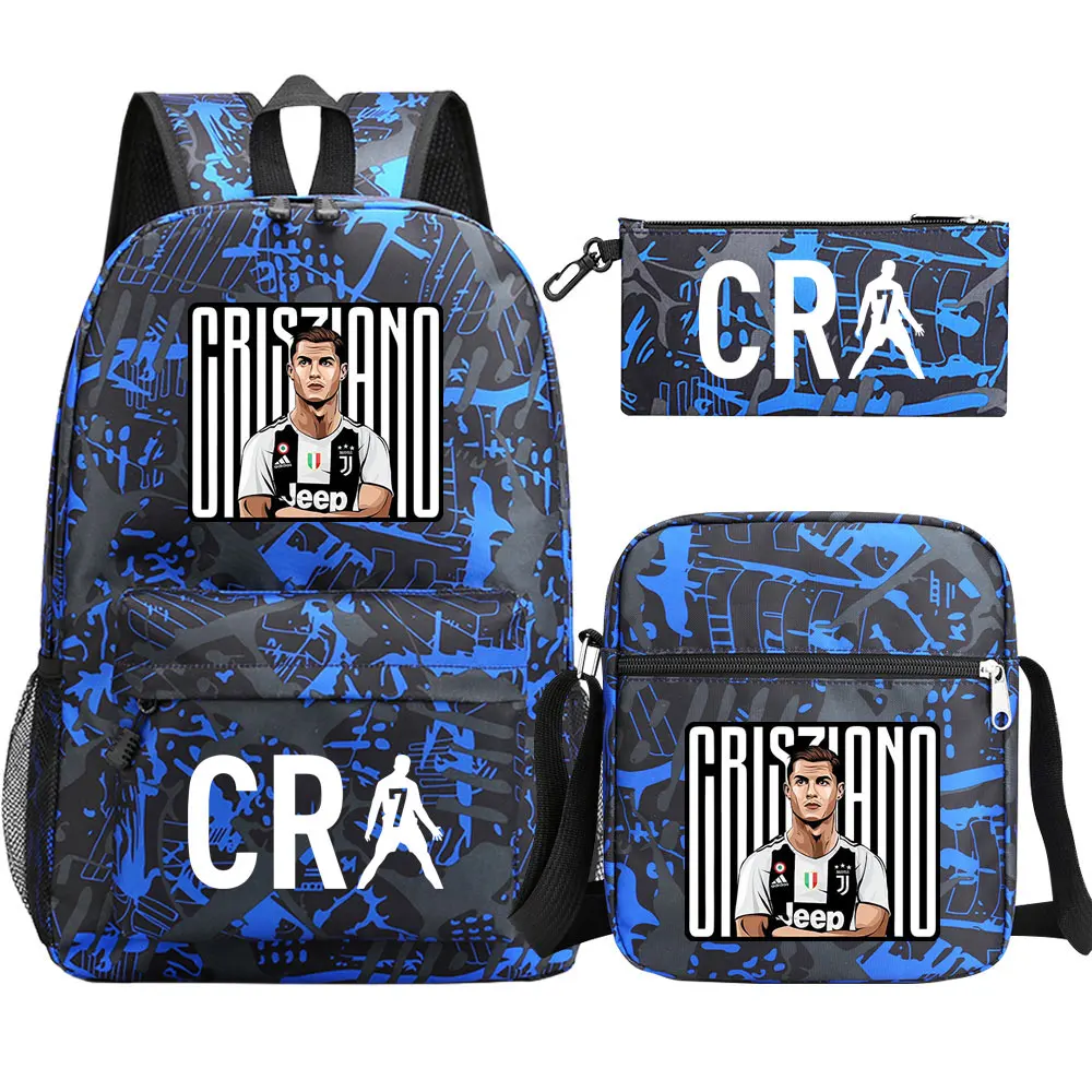 Sac à Dos Football Enfant CR-7 - Cartable École 40x30x13cm - Imprimé Dessin Animé - Cadeau Garçon Fan De Foot