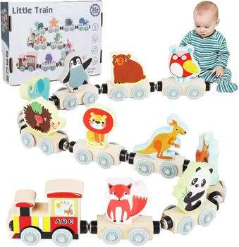Montessori Magnetic Wooden Train Toys 1