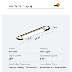 LED Ceiling Light - Modern Minimalist Rectangular Design (Three color lights)