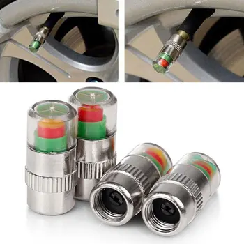 Set di 4 Sensori Esterni per Monitoraggio Pressione Pneumatici Auto, Indicatore di Allarme e Tappo Valvola ﻿