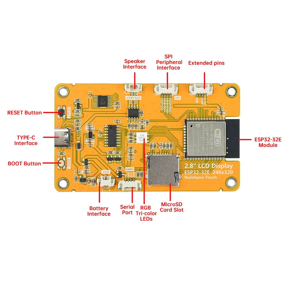 รูปสินค้า โมดูลจอสัมผัส TFT ESP32 หลากหลายขนาด 2.8-4 นิ้ว