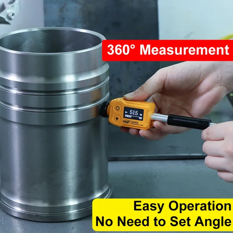 Handheld Leeb Hardness Tester Portable Metal Durometer Digital Hardness Tester High Accuracy Type C for Small Mass LS252C