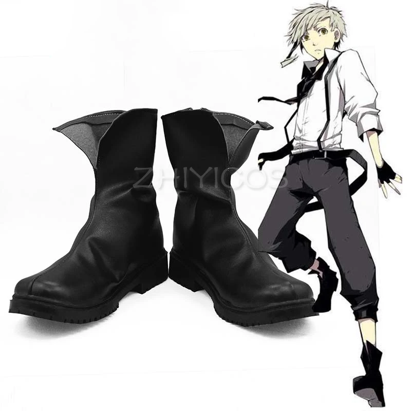 Neue Bungo Stray Dogs Atsushi Cosplay Schuhe Schwarz Halloween Anime Boots 2