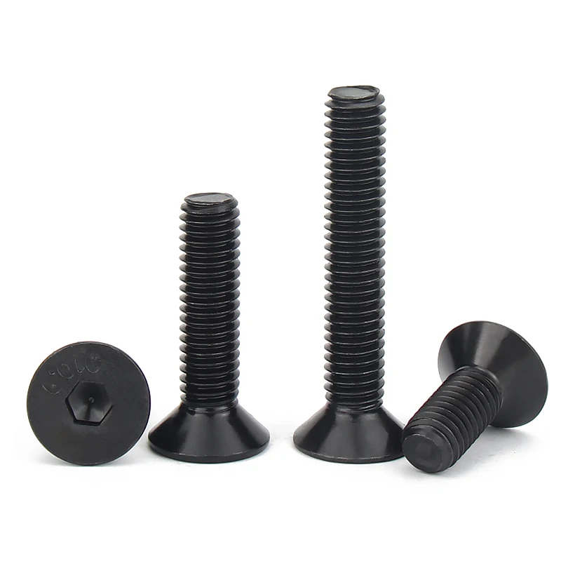 Hexagon socket screw M1.6 M2 M2.5 M3 M4 M5 M6 M8 M10 Hexagon Socket Flat Countersunk Head Screw Carbon Steel Hex Socket Bolts Machine Screw DIN7991