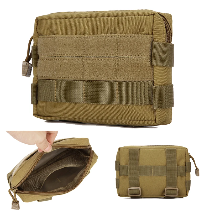 MOLLE Pouch Multi-Purpose Compact Tactical Gadget Hanging Waist Bag Utility Pouch EDC Pocket Organizer Pouch for Camping Hunting