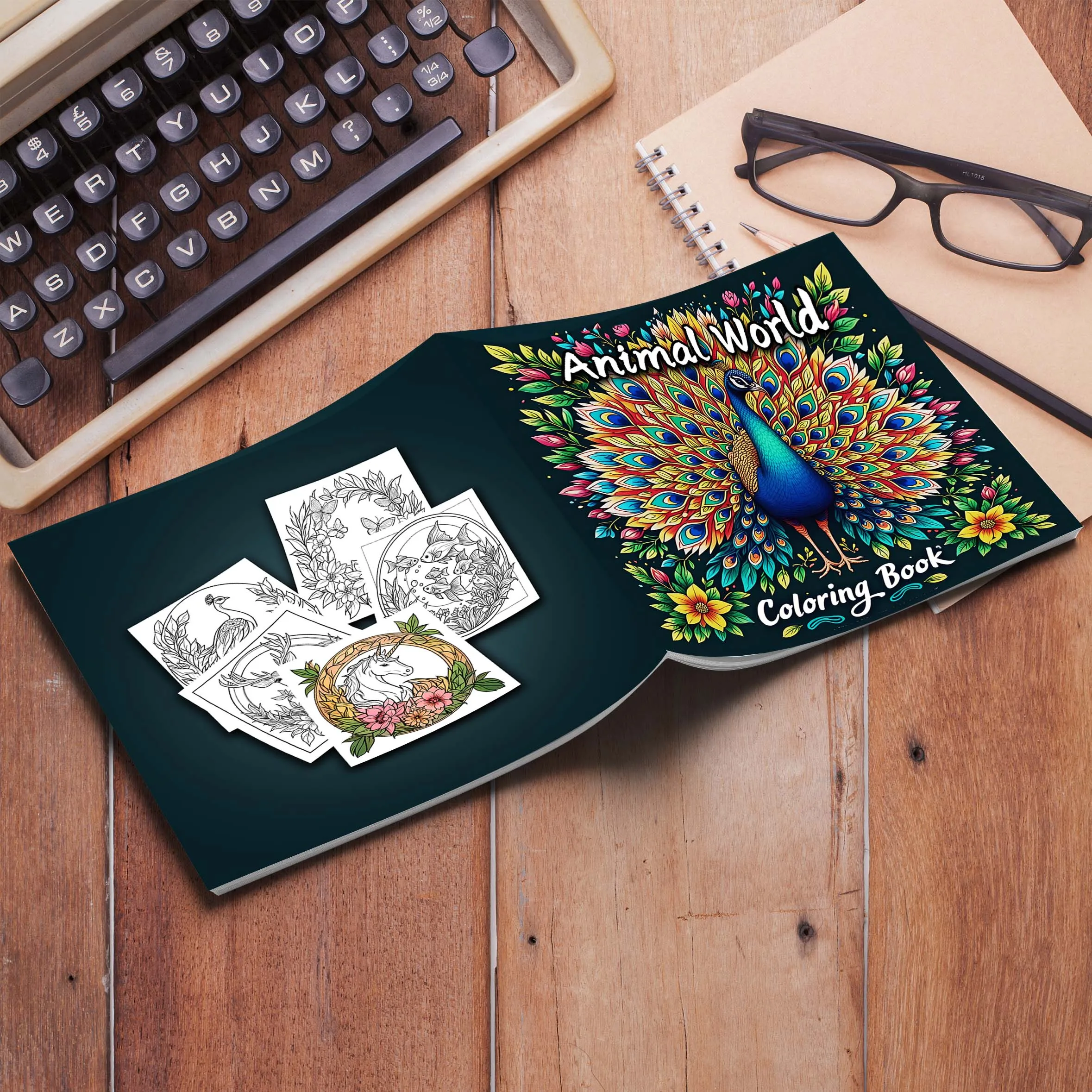 1pc Art Coloring Book 24Page Animal World pattern For Adults Teens Stress Kill Time Graffiti Painting Drawing Art Book 2