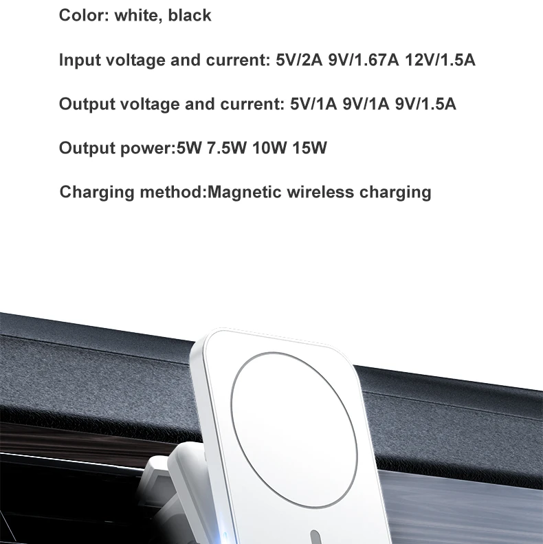 15W Fast Magnetic Wireless Charger For iPhone 13 Pro Max Mini In Car Air Vent Phone Holder Magsafe Case For Apple 12Pro Mini Max best magsafe charger