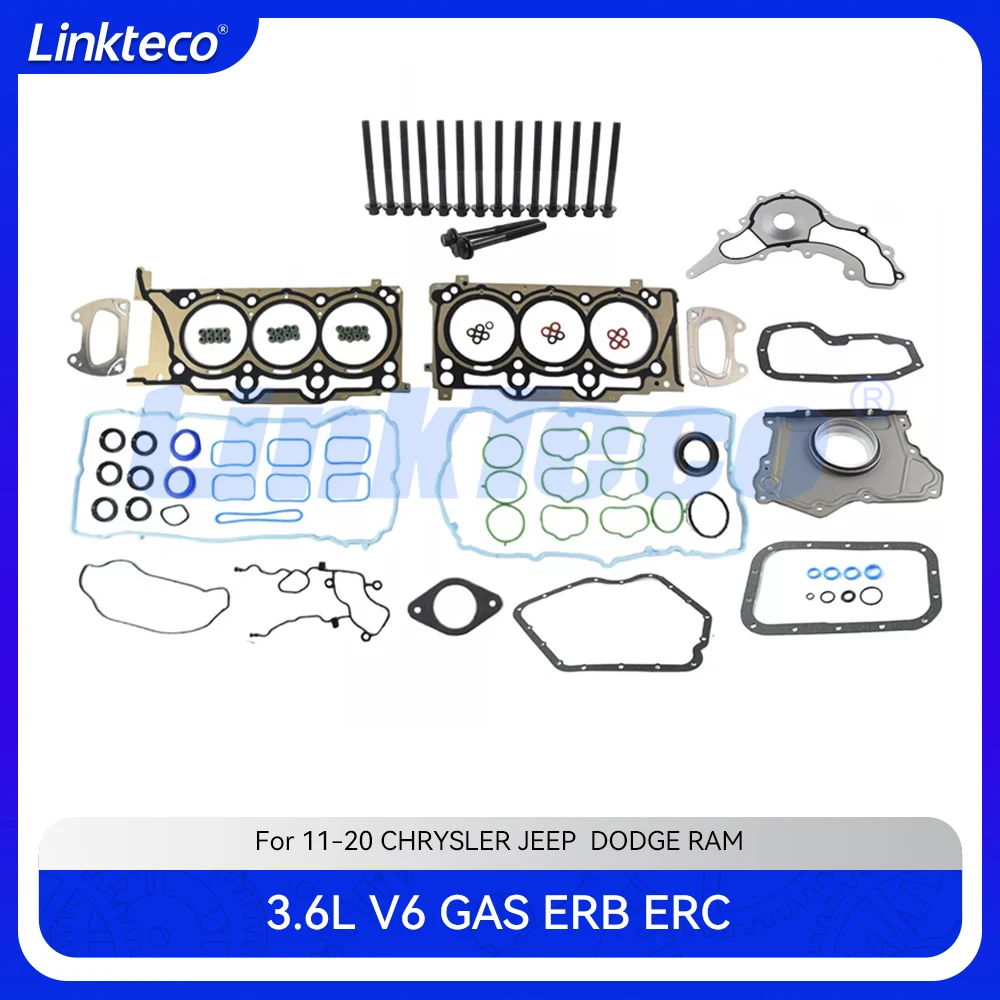 Engine Head Cylinder Full gasket set & Bolt Fit 3.6 T L V6 ERB ERC For 11-20 Chrysler Dodge CHARGER Jeep Ram 1500 3.6L Pentastar