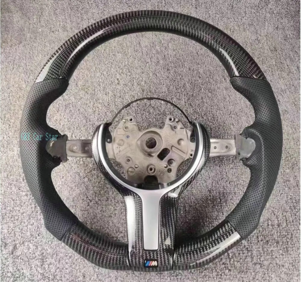 

100% Real Carbon Fiber Leather Steering Wheel For BMW M2 F87 M3 328M F80 M4 F82