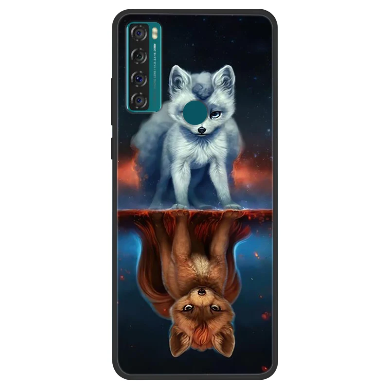Space Painted Black Silicone TPU Case - Protective Shell Cover