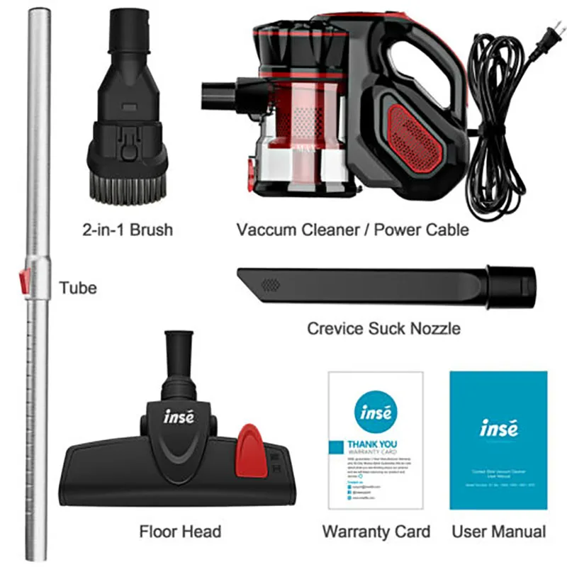 INSE I5 Corded vacuum cleaners 18Kpa Powerful Suction 600W Motor 4 in 1 stick Handheld vaccum cleaner for Home Pet Hair Carpet 6