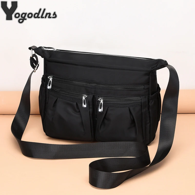 Lightweight Waterproof Crossbody Bag, Nylon Sling Shoulder Bag