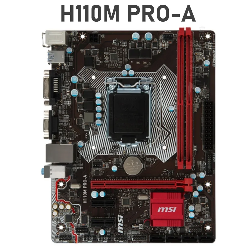 cheap pc motherboard LGA 1151 H110M Motherboard 1151 H110M-DS2V H110M PRO-A Mainboard CPU Support Intel 6th-Gen i7 i5 i3 CPU 32GB 1151 DDR4 H110 top motherboard for pc