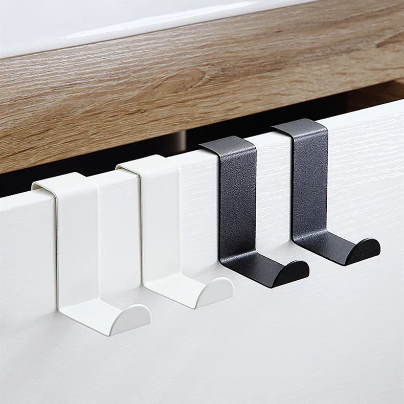 Description Picture 3 of itemS-Shape Cabinet Door Hook Stainless Steel Hanger Key Storage Hook Punch-Free Home Kitchen Bathroom Door Rear Organizer Gifts