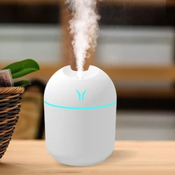 USB Mini Air Humidifier & Essential Oil Diffuser with LED Lamp, 250ML, Ultrasonic Mist Maker (Style 1)