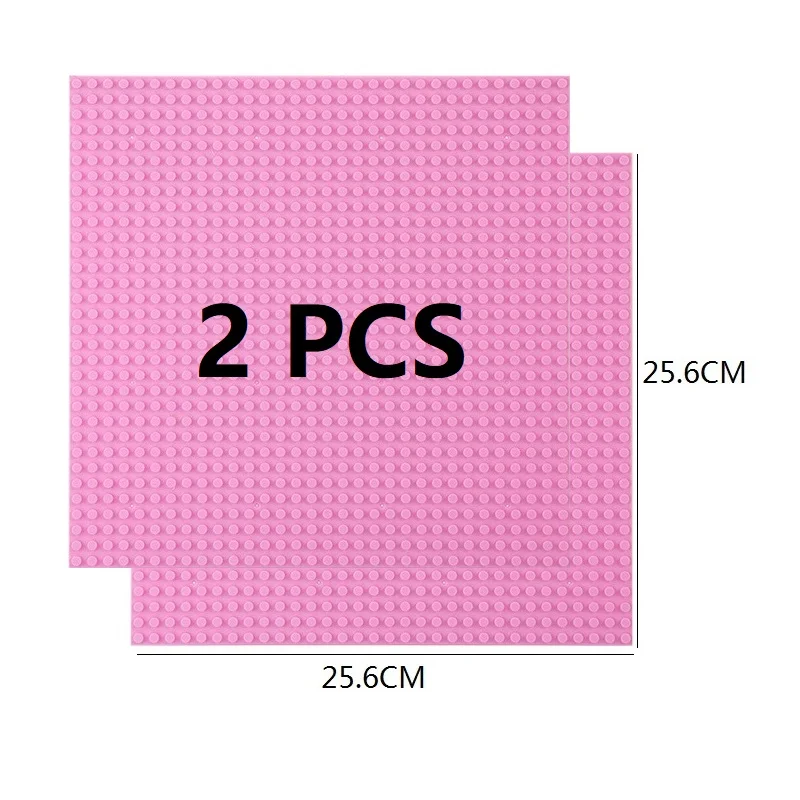Set of 2 Classic Building Baseplates - Large Plastic Construction Block Bases