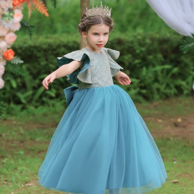 Robe de princesse fleurie pour filles, robes de fête de Noël, robe de Rhde  mariage, robe de fête d'anniversaire pour enfants, 3 ans, 6 ans, 8 ans, 10  ans - AliExpress