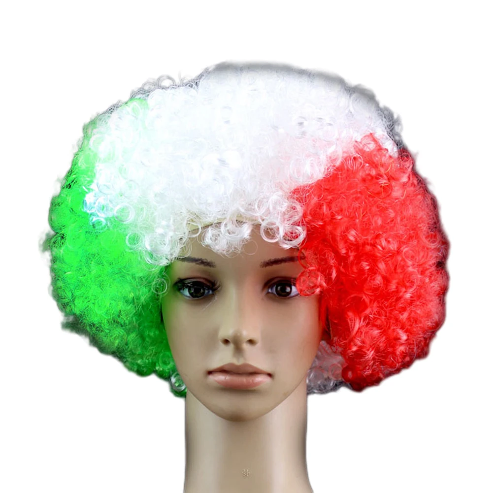 

1*Wig Soccer Game Cheer Wig Props Headwear Hair Cover PET Football European Cup Afro For Football Matches, Sports Parties, Photo