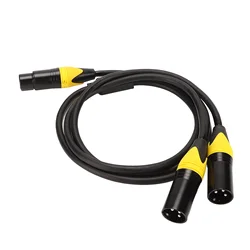XLR Splitter Cable - Premium Noiseless Low Loss Y Cord for Mic, Speaker & Mixer 3.3ft (Black)