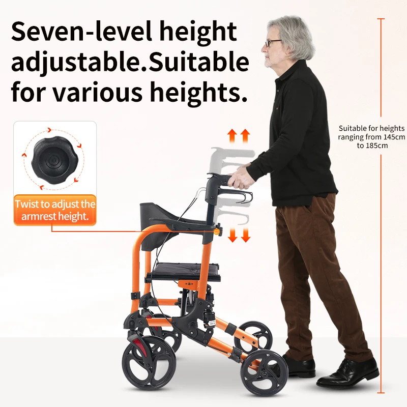 Aux 15kg walking aid Widening double spring shock absorbers, foldable/detachable pedals, assisting with walking 6