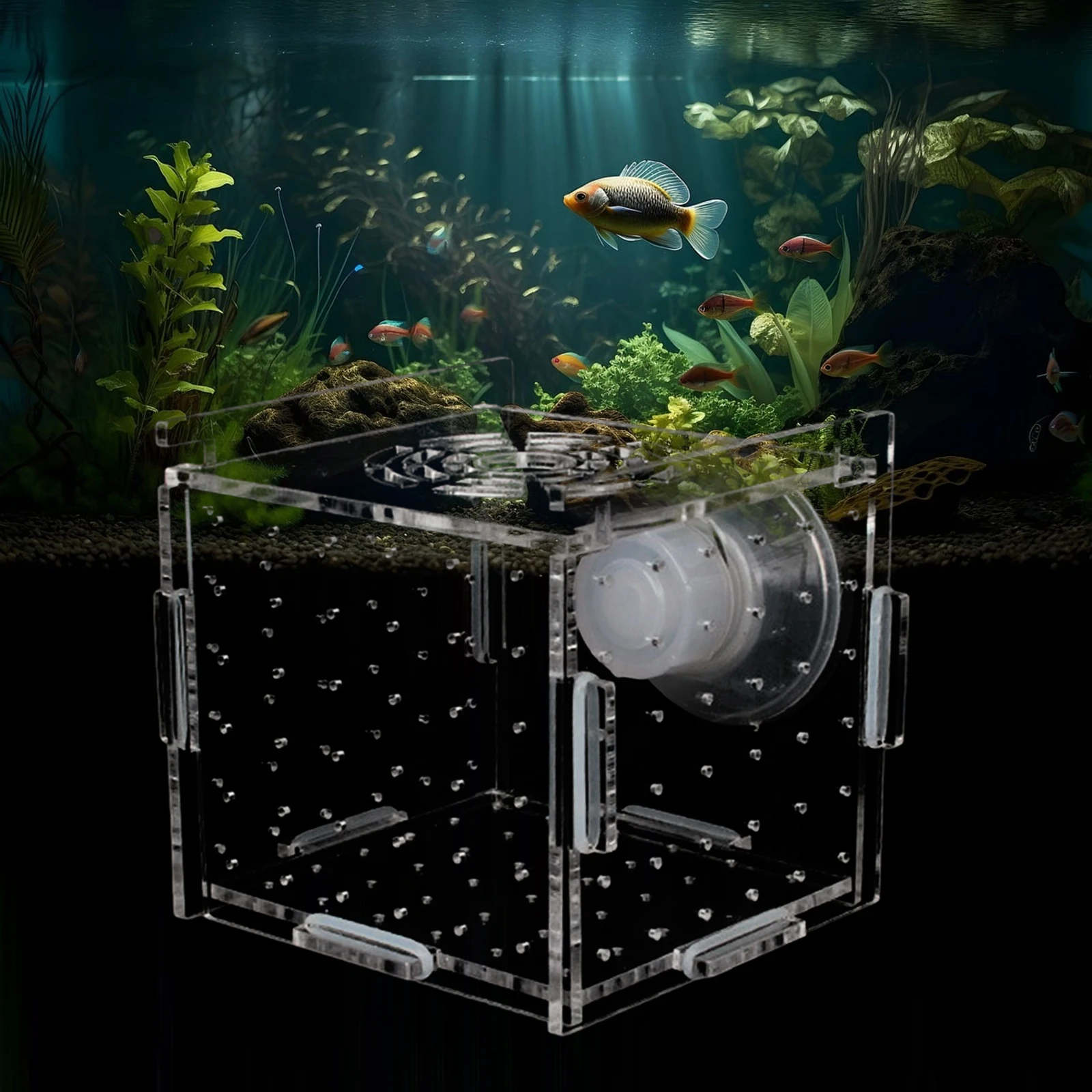Fish Breeder Box Clear Acrylic Aquarium Accessory for Clownfish Aggressive Fish Baby Prawn Shrimp Guppy fish breeding box