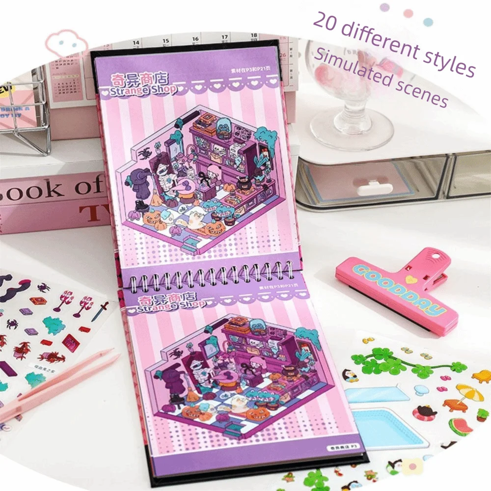 3D Landscape Sticker Book for Kids with PET and Paper