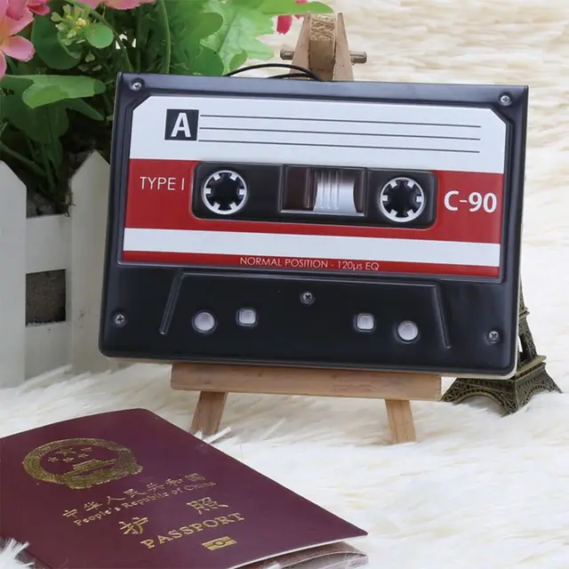 Multicolor 3D Pattern Passport Cover Piano Post Audio Tape Camera Certificate Protective Sheath Multi-function Card Holder 3
