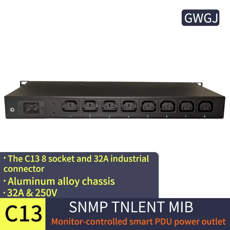 PDU 跮  Ʈ Ʈ PDU iec ĳ , C13 HTTP SSH SNMP ڳ ,   LAN , 8 Ʈ, 19 ġ