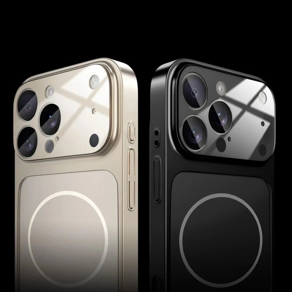 Luxury Orange Magnetic Phone Case with Matte Finish and Wireless Charging Protection