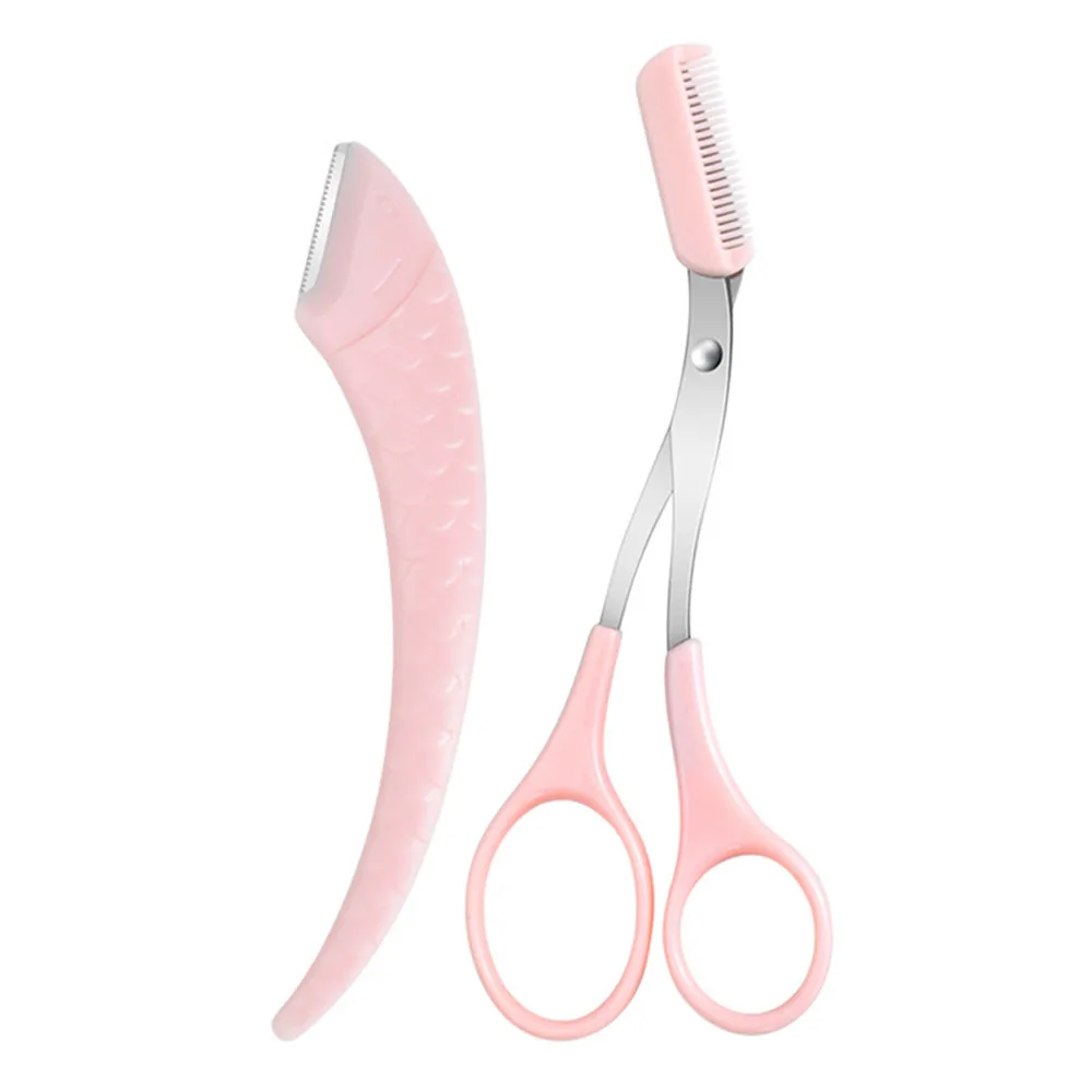 Eyebrow Trimmer Set Eyebrow Trimmer Eyebrow Razor Set Hair Shaver Eyebrow Razor Facial Hair Remover Eyebrow Scissors Hair Remover Eyebrow Trimmer Blade Face Shaver Eyebrow Trimming Knife Eyebrow Face Razor Scissors Brow Comb Trimmer Scraper Women Professional Beauty Makeup Tools