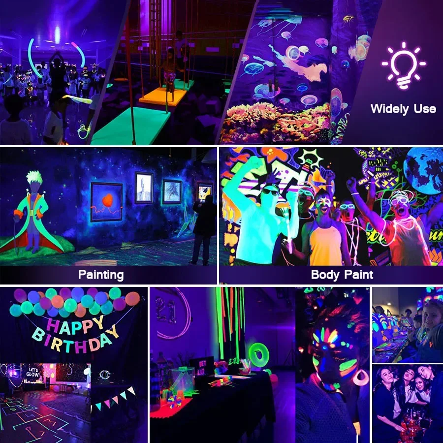 300W UV 395nm Black Light Ultravilet Flood Light For Halloween Xmas Glow Party Fluorescent Poster Stage Disco Dance Aquarium Decor