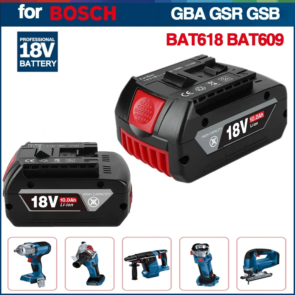 

NEW For BOSCH Authentic 18V 10AH LITHIUM-ION BATTERY GBA 18V 10 AH 18V Professional GBA GSR GSB BAT618 BAT609 w/Fuel Guage