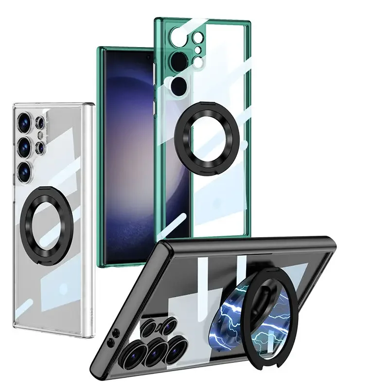 Per Samsung Galaxy S24 Custodia Ultra S24 + Plus Con Supporto Ad Anello Magnetico Girevole A 360 ° Compatibile Con Protezione Antiurto Mag-Safe