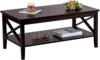 Oxford Coffee Table with Thicker Legs, Espresso Wood Coffee Table with Storage for Living Room 5