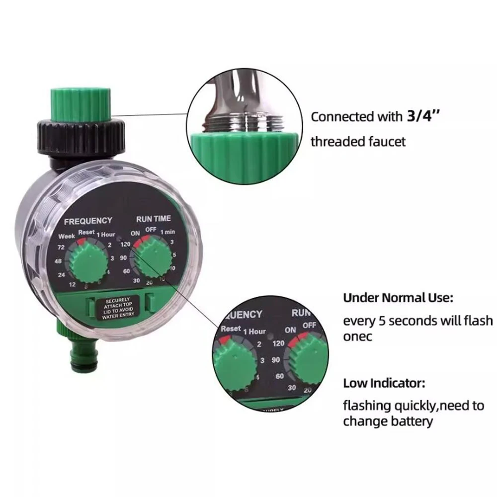 Garden Ball Valve Automatic Electronic Watering Timer Home Garden Irrigation Timer 0 Water Pressure Working Controller System - 6