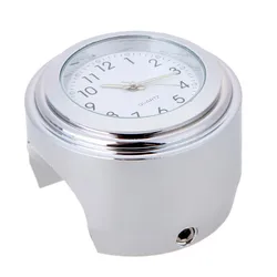 Luminous Waterproof Quartz Handlebar Clock for Motorcycles and Scooters (Sliver)