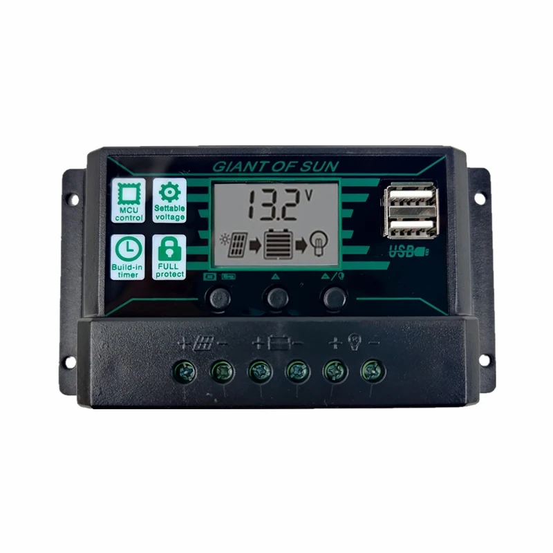 PV, Porta Reguladora da Bateria, Display LCD, PWM, Preto, 150A