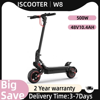 Monopattino Elettrico iScooter W8 500W con Pneumatici Fuoristrada da 9,3 Pollici, Batteria 10.4Ah, 40KM/H, Doppio Ammortizzatore