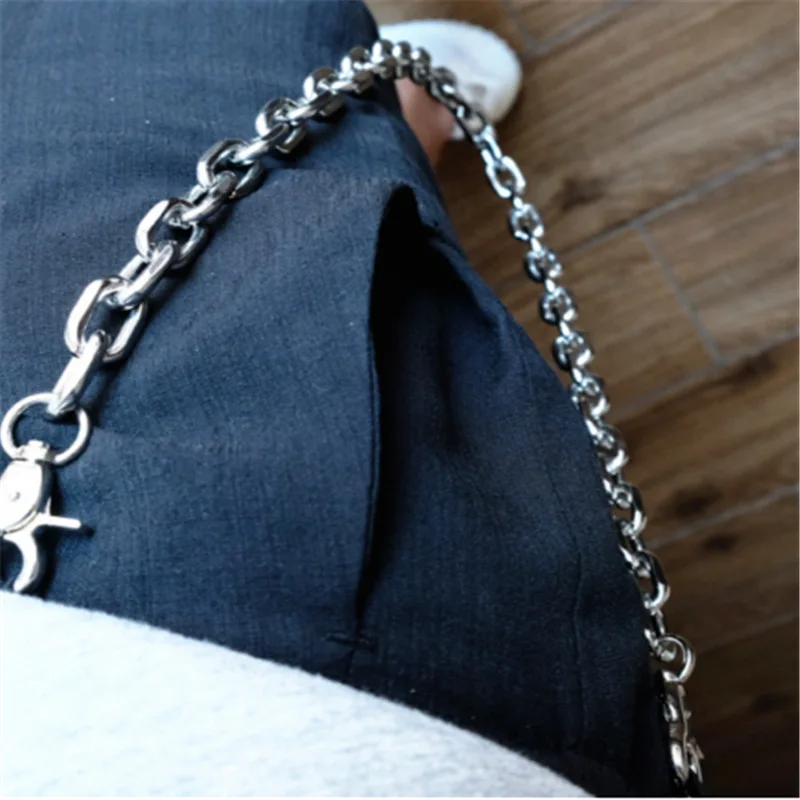 LLavero de motorista de cuero Punk clásico para hombres, cadena de Jeans, BILLETERA, cadena de cintura, accesorios de ropa de Rock