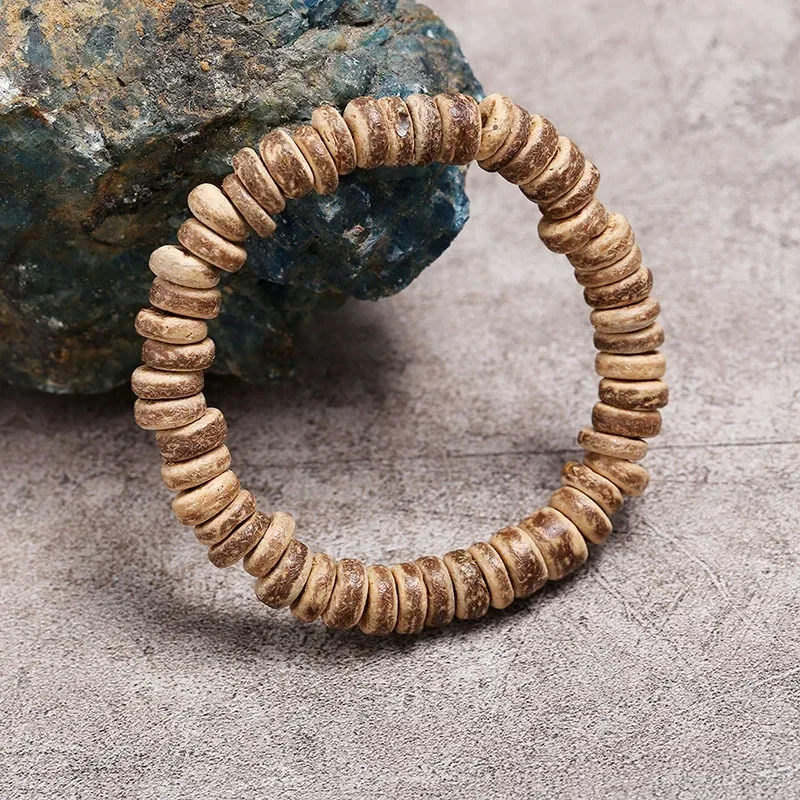 MILAKOO 5 pezzi 8mm Bracciale con perline di legno per uomo Bracciale Buddha elastico