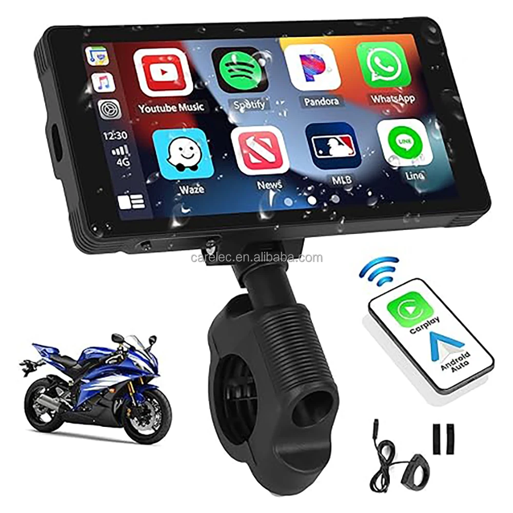 Wireless Android Auto Motorcycle 5.5 inch CarPlay Screen Waterproof Convenient Wireless Motorcycle GPS Carplay Navigator