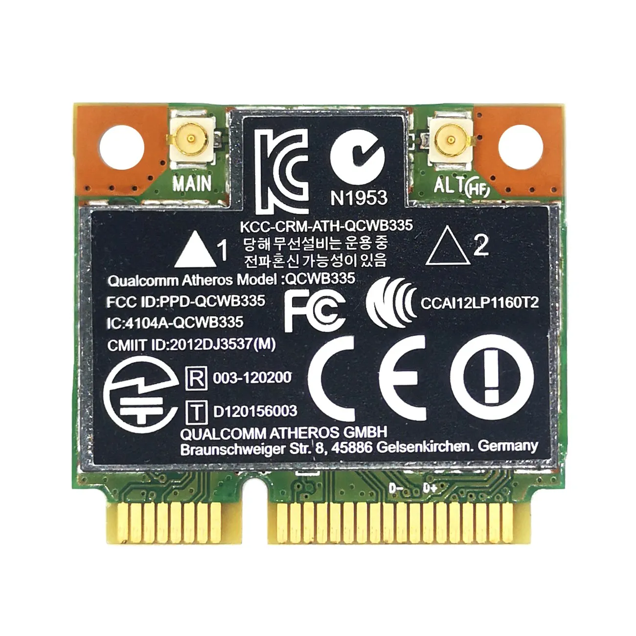 

AR9565 WiFi Card QCWB335 Mini PCIE Bluetooth 4.0 150Mbps 2.4G for XP Win7 Win8 Linux System